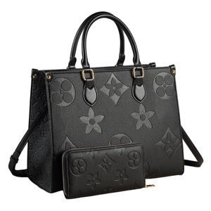 Top Handle Satchel Bags for Women Shoulder Purses with Wallet Black